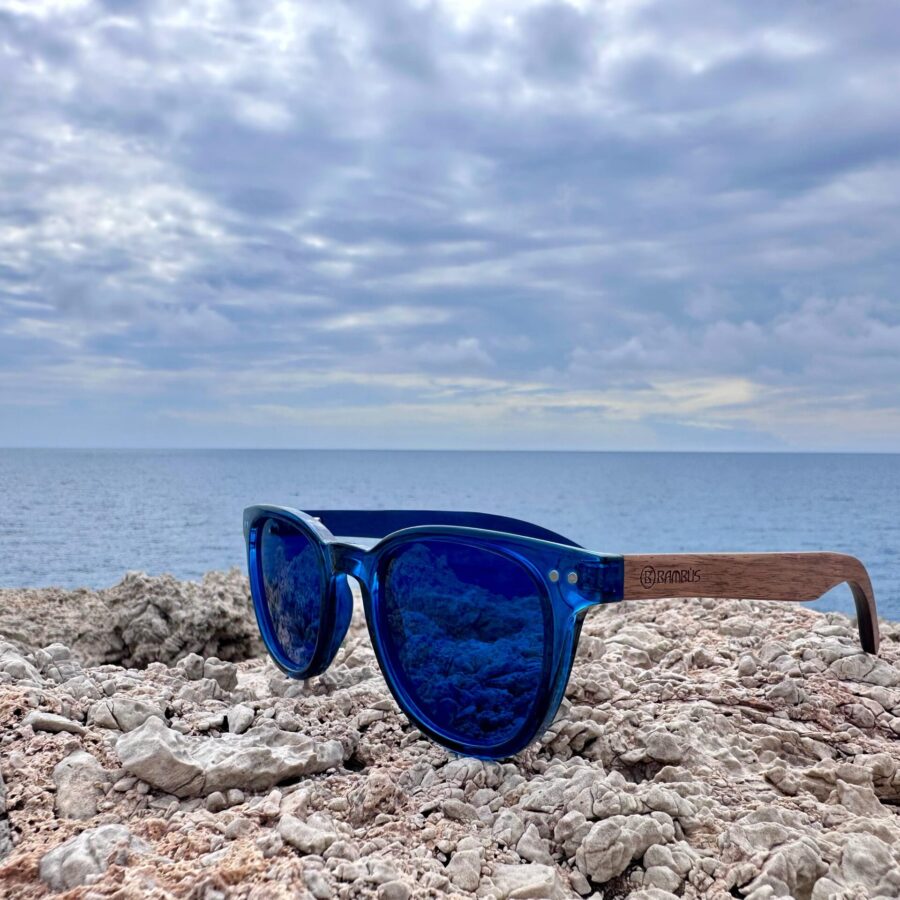 Gafas de sol Madera Deep Blue BBAMBÙS